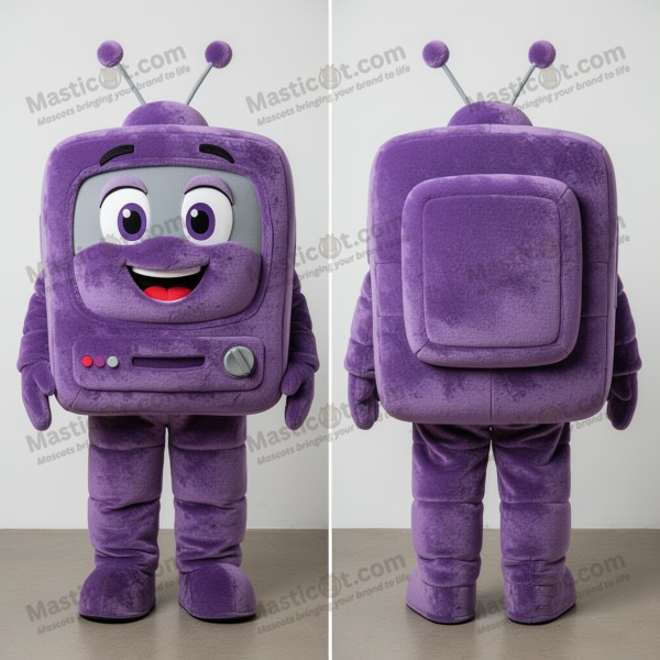 Mascota de Televisión Morada Animada de Peluche -