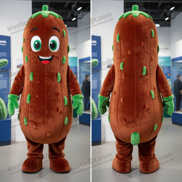 Emerald green plush cucumber mascot - Masticot.com
