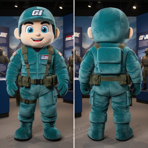 Mascotă Gi Joe catifelată, turcoaz - Masticot.com