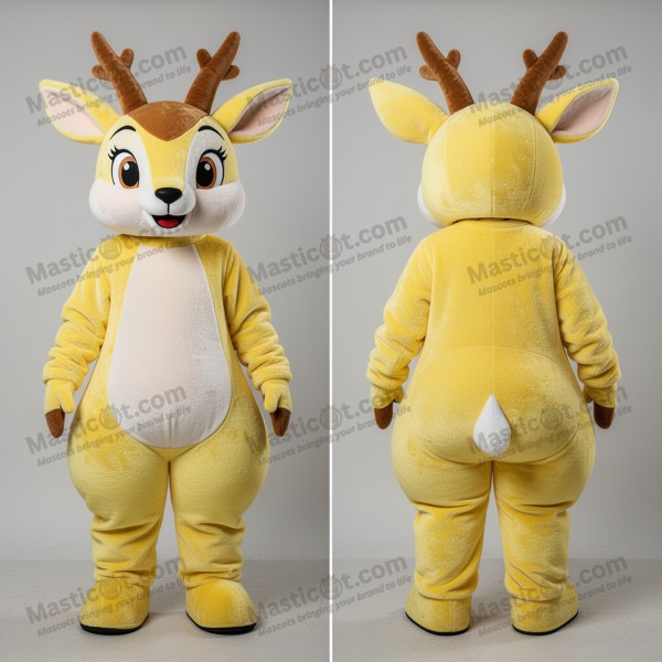 Lemon Yellow Cartoon Gazelle Mascot - Masticot.com