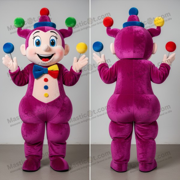 Mascotte de jongleur ludique magenta - Masticot.com