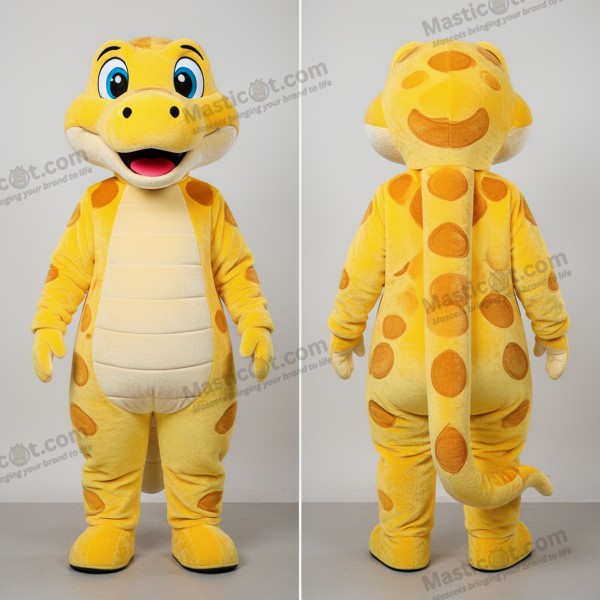 Světle žlutý karikovaný maskot krajty - Python - MASTICOT_12919 - Masticot.com