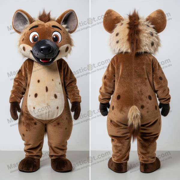 Varmebrun Hyena-maskot i tegneseriestil - Masticot.com
