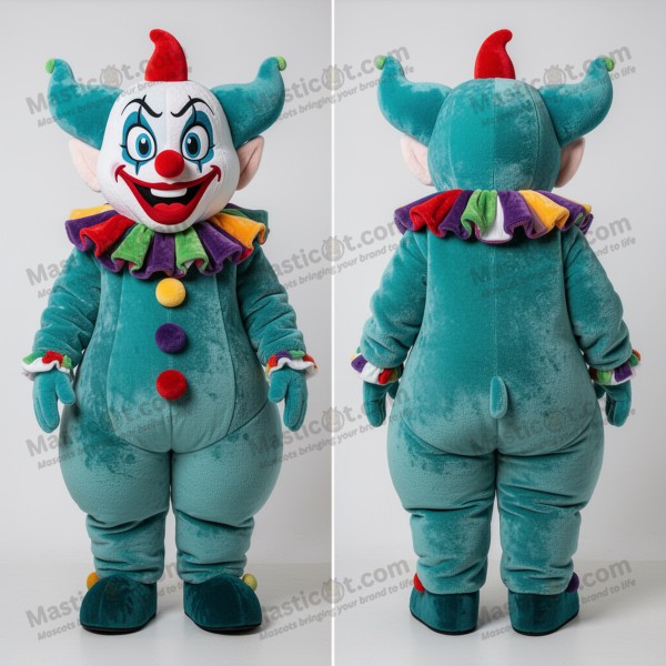 Teal Playful Evil Clown Mascot - Masticot.com