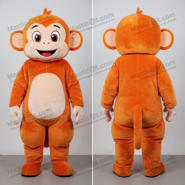 Rust orange playful capuchin monkey mascot - Masticot.com