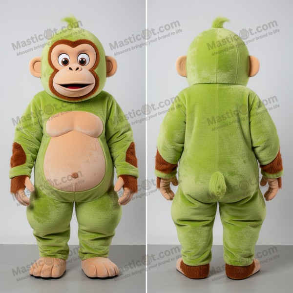 Lime green cuddly orangutan mascot - Masticot.com