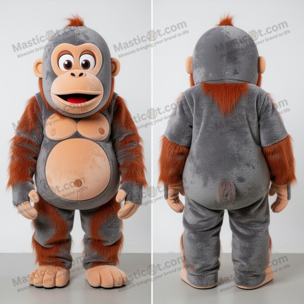 Chocolate Brown Friendly Orangutan Mascot - Masticot.com