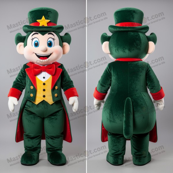 Forest Green Smiling Ring Master Mascot - Masticot.com