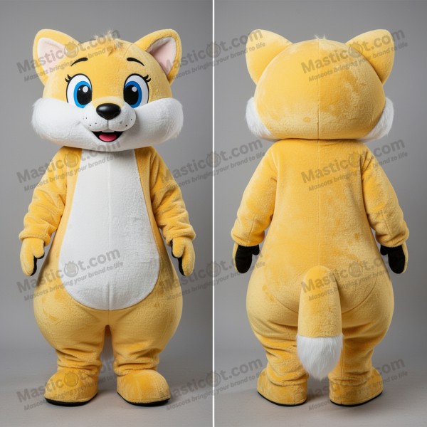 Golden Velvety Ermine Mascot - Masticot.com