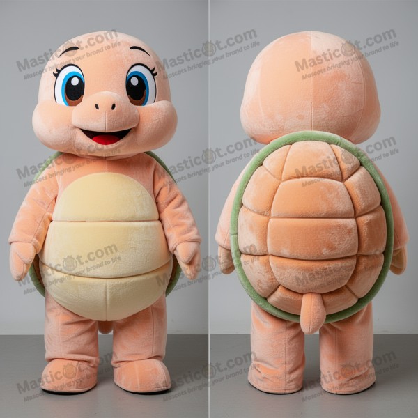 Peach Velvety Cartoon Turtle Mascot - Masticot.com