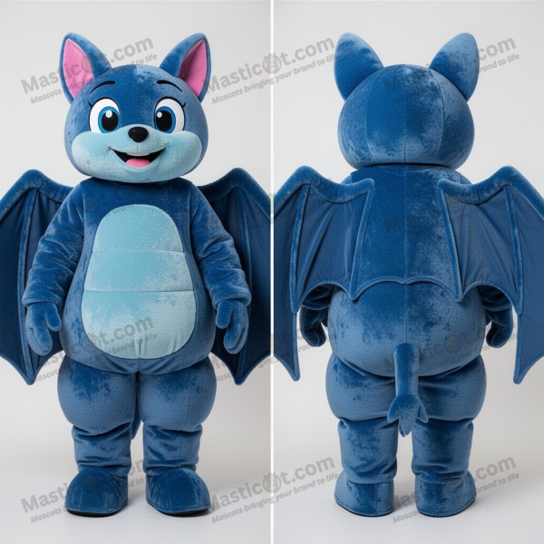 Midnight Blue Cartoon Bat Mascot - Masticot.com