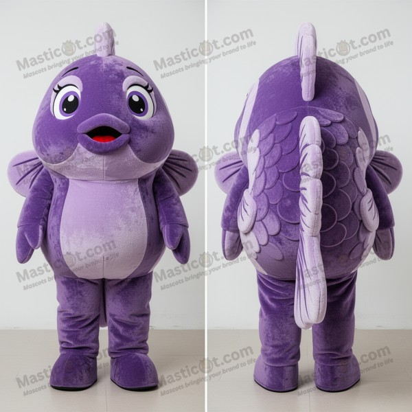 Purple Rounded Goldfish Mascot - Masticot.com