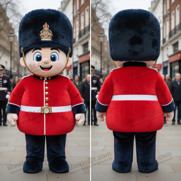 Crimson red stately british royal guard mascot -