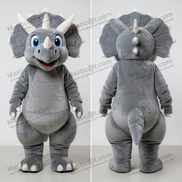 Mascotă triceratops verde smarald cu umeri largi -