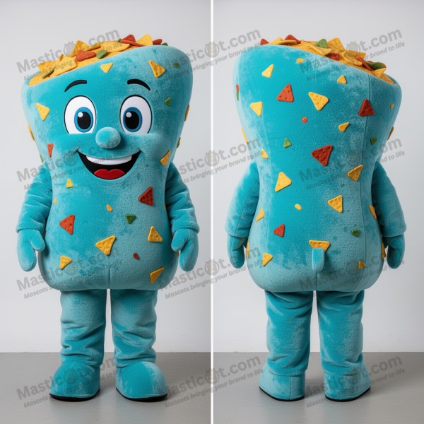 Cyan Crunchy Nachos Mascot - Masticot.com