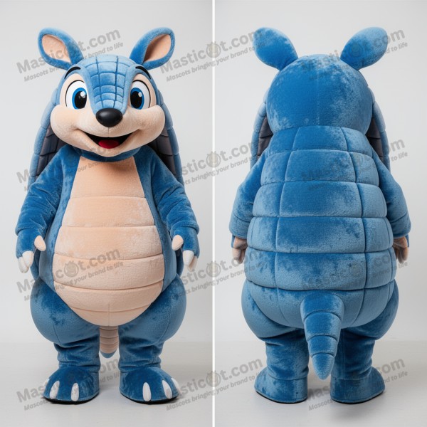Cool blue padded armadillo mascot - Masticot.com