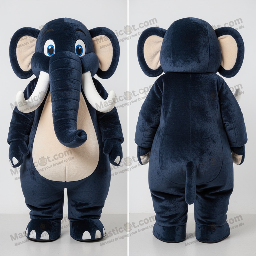 Plstěný kulatý mamutí maskot v námořnické modři -