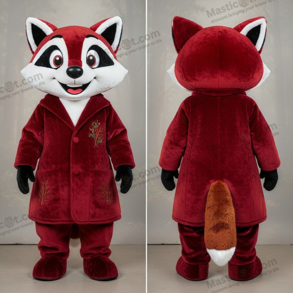 Maskotka borsuka z pluszu w kolorze karmazynowym - Borsuk - MASTICOT_13535 - Masticot.com