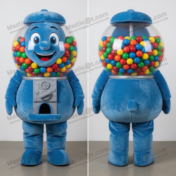 Electric Blue Cartoon Gumball Machine Mascot - Masticot.com