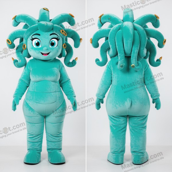 Mascarilha de Medusa aveludada turquesa - Masticot.com