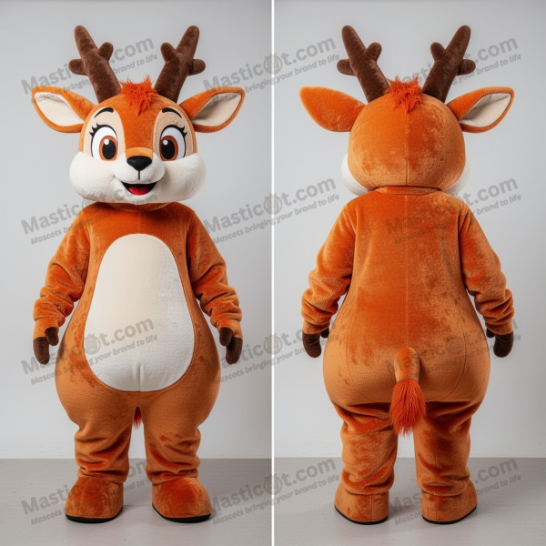 Rust gold velvety gazelle mascot - Masticot.com