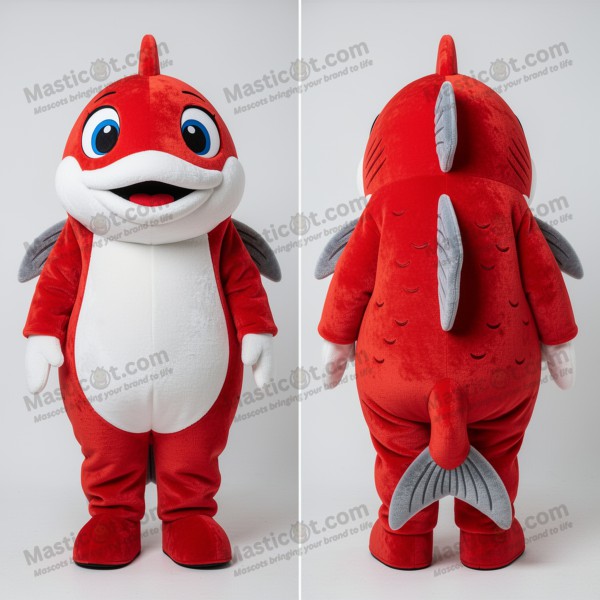 Crimson Velour Cartoon Salmon Mascot - Masticot.com