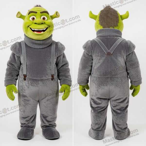 Mjukgrå Tecknad Ogrémaskot - Ogre - MASTICOT_13609 - Masticot.com