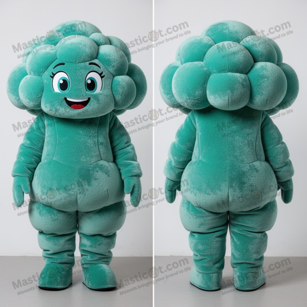 Teal velvety cauliflower mascot - Masticot.com