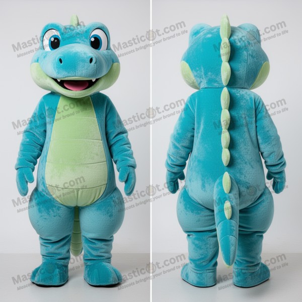 Cyan scaled expressive lizard mascot - Masticot.com