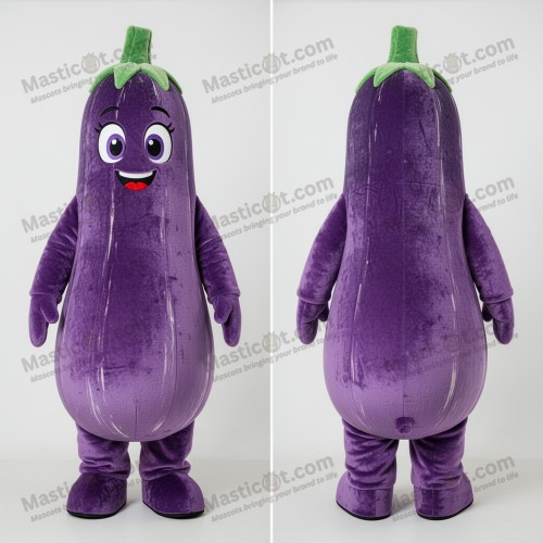 Velvet purple plump zucchini mascot - Zucchini - MASTICOT_1343 - Masticot.com