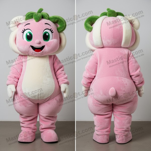 Gentle pink pesto green pesto pasta mascot - Masticot.com