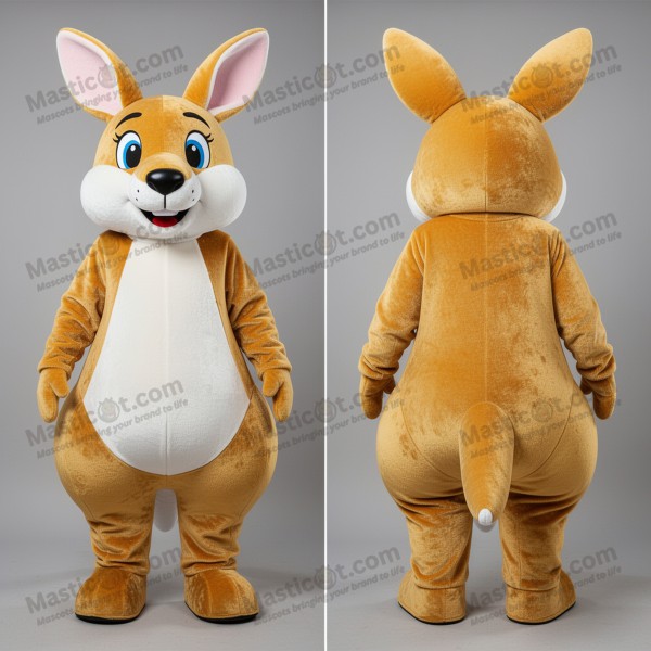 Golden athletic kangaroo mascot - Masticot.com