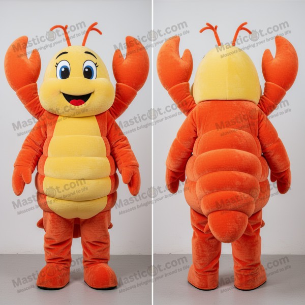 Vibrant orange cheerful lobster bisque mascot - Masticot.com