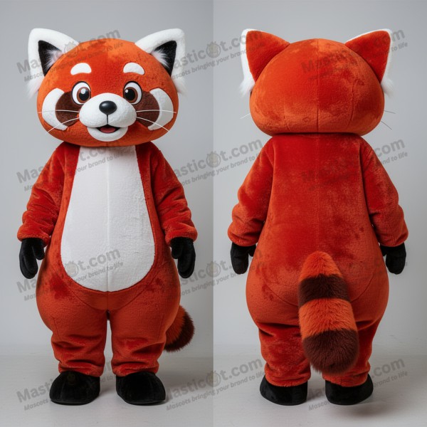 Rust orange cuddly red panda mascot - Red Panda -