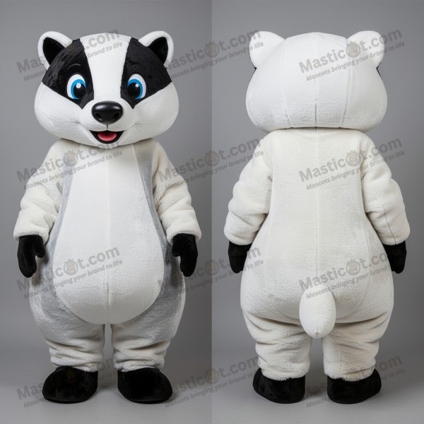 Snehvid, fluffy grævling-maskot - Masticot.com