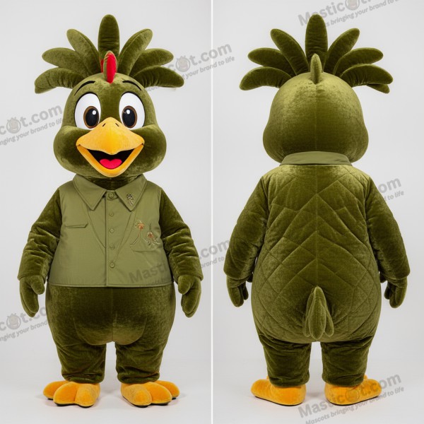 Mascotte Poule Verte Olive à Plumes - Masticot.com