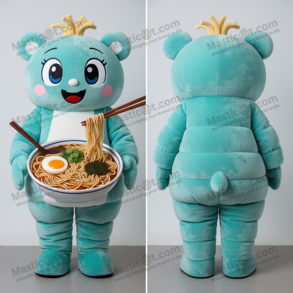 Turquoise stoomkom ramen mascotte - Masticot.com