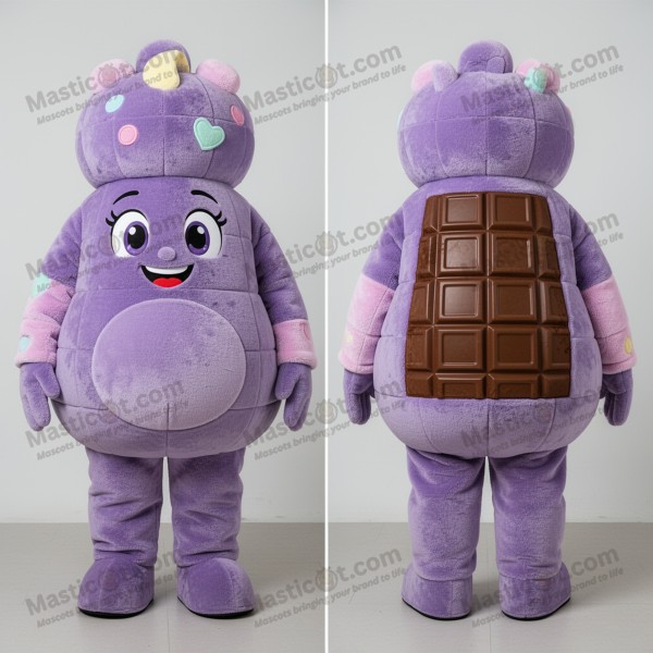 Velvety purple chocolate bear mascot - Masticot.com