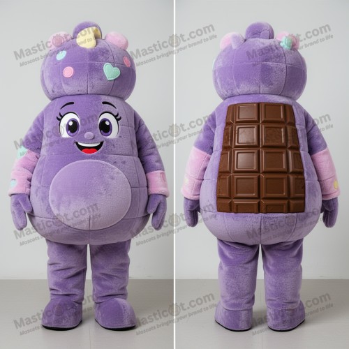 Fluweelpaarse chocoladeberen mascotte - Masticot.com