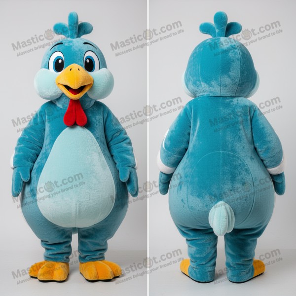 Mascota de gallina guineo cian redondeada - Masticot.com