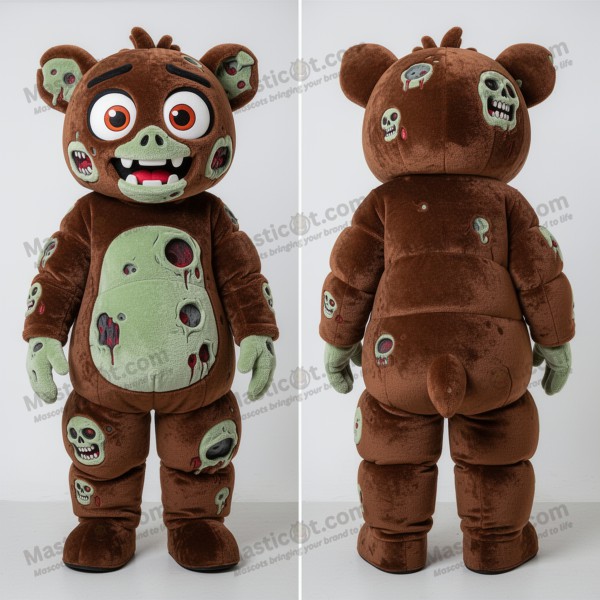 Brown velvety undead mascot - Masticot.com