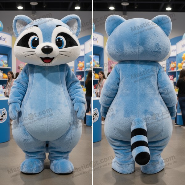 Sky blue padded civet mascot - Masticot.com