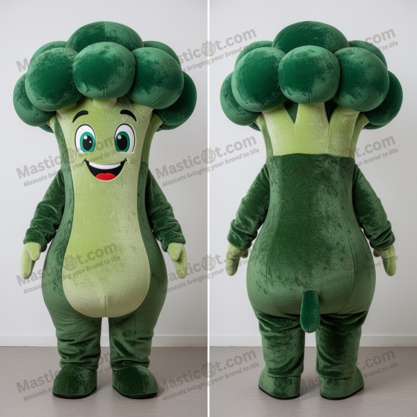 Vibrant Green Velvety Broccoli Mascot - Masticot.com