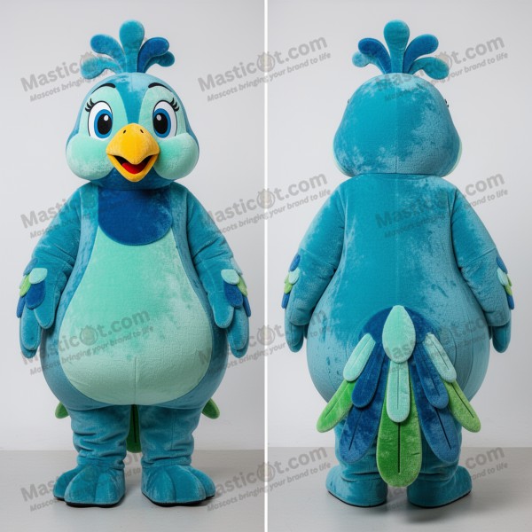 Cyan Feathered Pheasant Mascot - Masticot.com