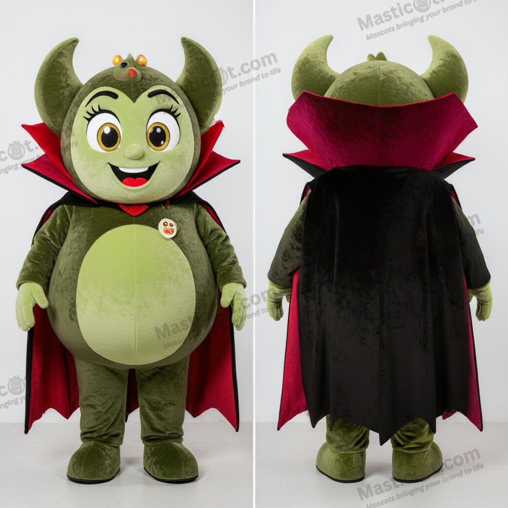 Oliven Rund Vampyr-Maskot - Vampyr - MASTICOT_14367 - Masticot.com