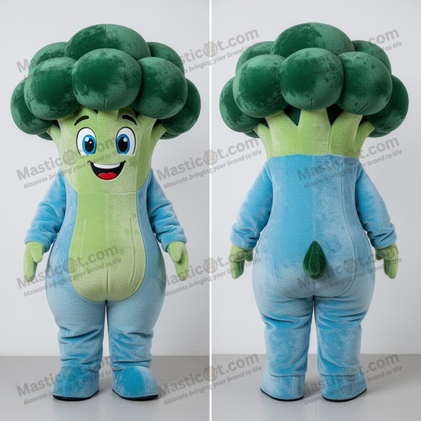 Emerald green leafy broccoli mascot - Masticot.com