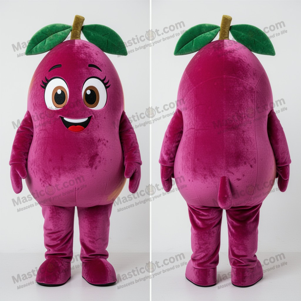 Magenta Plush Rounded Mango Mascot - Masticot.com