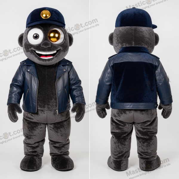 Marinblå sammets-cyklop maskot - Cyklop - MASTICOT_14438 - Masticot.com
