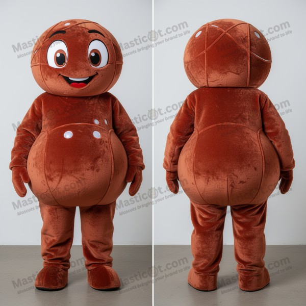 Rust copper wide petanque ball mascot - Masticot.com