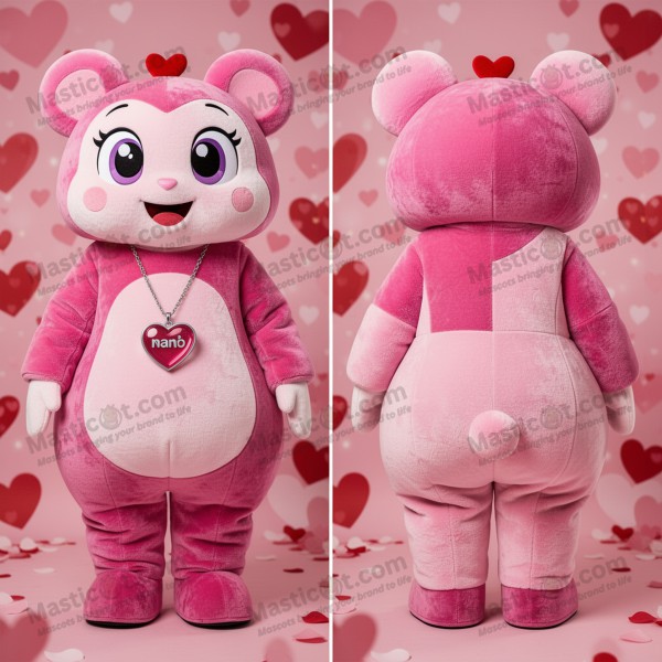 Blush pink heart pendant mascot - Masticot.com